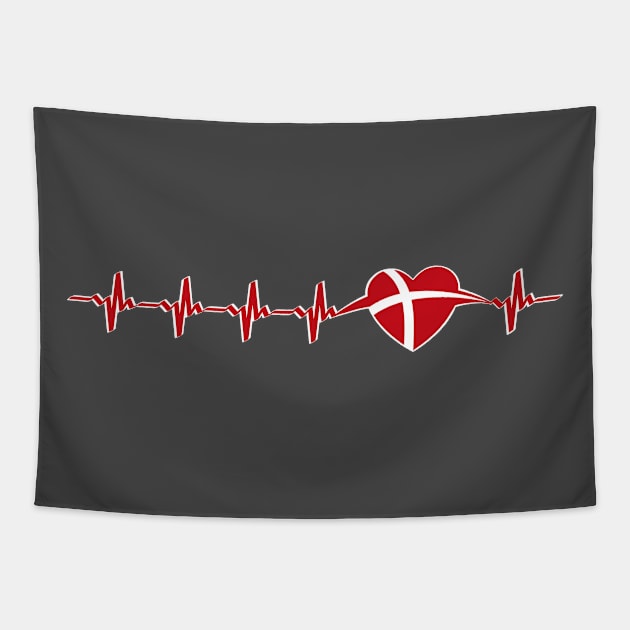 Danish heartbeat flag Tapestry by Catfactory