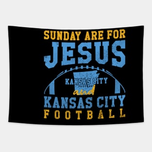 Sunday Are For Jesus And Kansas City Football Tapestry