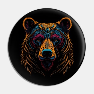 bear face colorful Pin