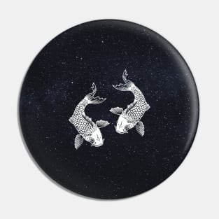 Japanese Koi Fish Carp in Space Galaxy Pin