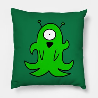 Green Tentacle Alien Pillow