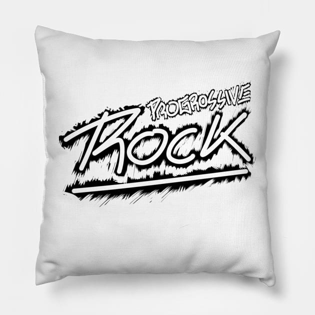 Progressive rock retro Pillow by Jombloefek