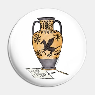 Ancient Greek Pegasus pottery - by Greek Myth Comix Pin