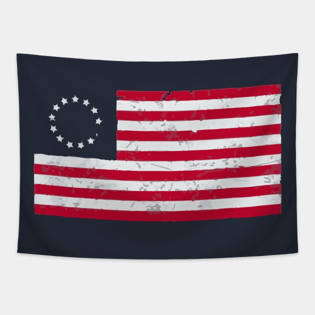 Distressed Betsy Ross Flag Tapestry by WildZeal