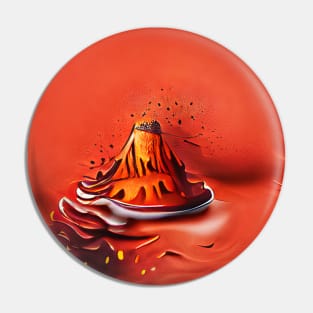 Brown Chocolate Volcano Illustration Art Pin