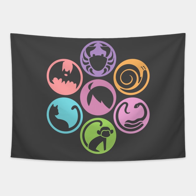 Bakemonogatari (Monogatari Series) icons (Shinobu Bat ver.) Tapestry by Kamishirts