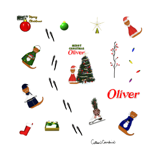 Oliver The Otter Christmas (Random Pattern) T-Shirt