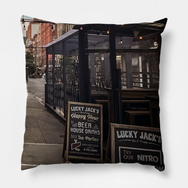 Orchard Street Manhattan New York City Pillow by eleonoraingrid