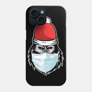 Gorilla Face Wear in Christmas Cap and Face Mask Phone Case