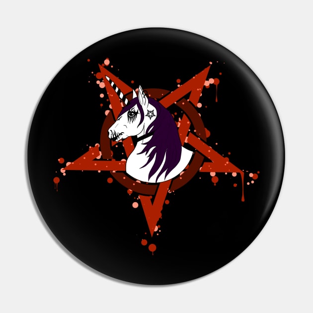 Corpse Paint Unicorn Pin by DeesDeesigns