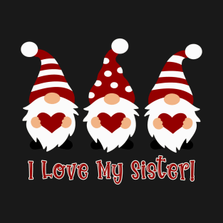 I Love My Sister with Love Gnomes T-Shirt