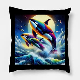 Beautiful Orcas . Pillow