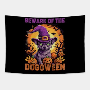 Beware the Dogoween Witch Pup! Tapestry