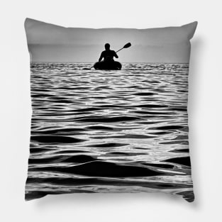 Black and white kayak Pillow