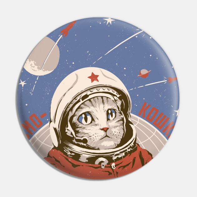 Cosmonaut Space Cat Pin by sketchboy01