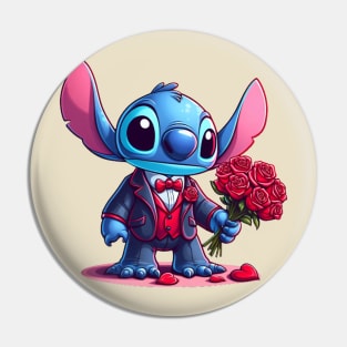 Valentines Day Stitch, Stitch Love Pin