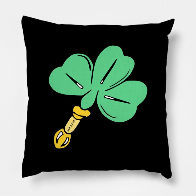 Cool Ireland Shamrock Flag by Milaino Pillow by Milaino