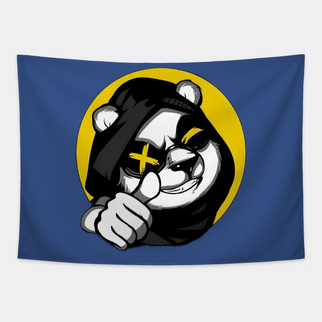 Swag stylish panda boss Tapestry by Fadedstar