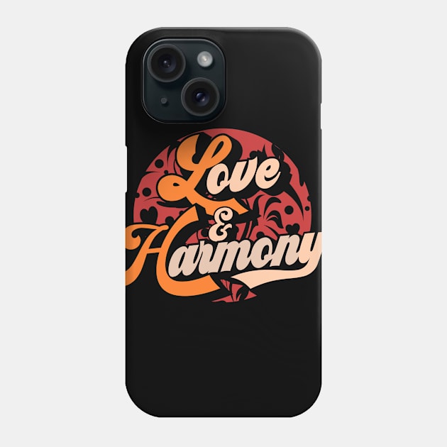 Love and Harmony typopgraphy colors hearts swirls Phone Case by SpaceWiz95