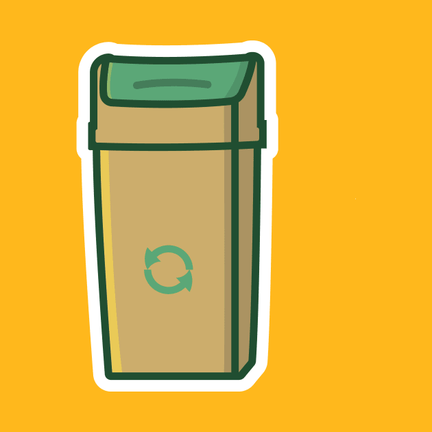 Plastic Dustbin Sticker vector illustration. Home cleaner object icon concept. Street dustbin for waste sticker design logo with shadow. by AlviStudio