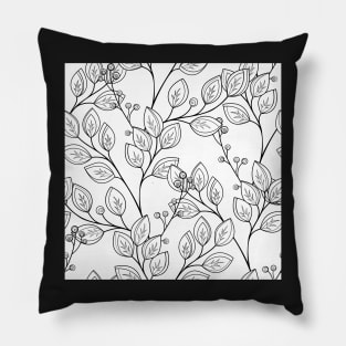 Non Colored Pattern with Floral Motifs Pillow