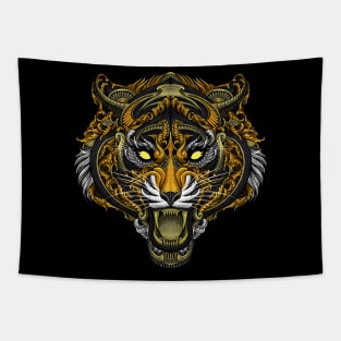 Tiger head with floral pattern Tapestry