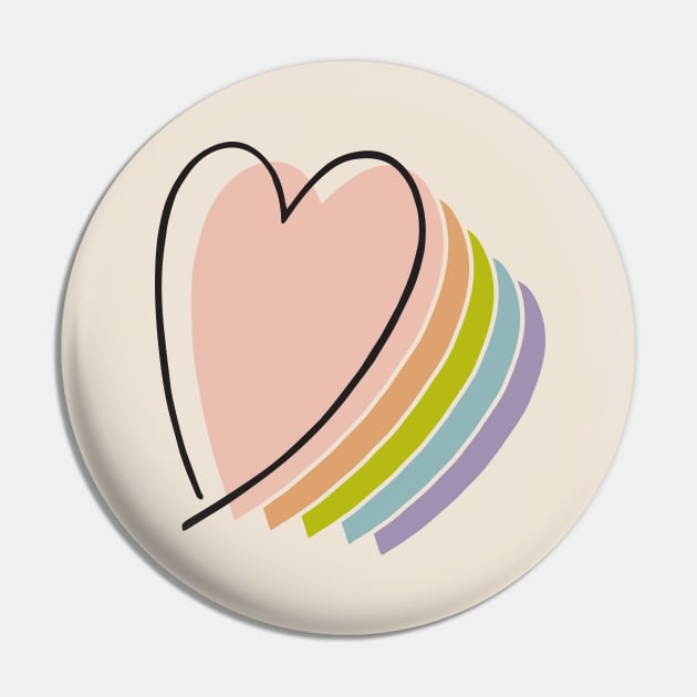 boho rainbow heart design line art heart Pin by B*Shoppe