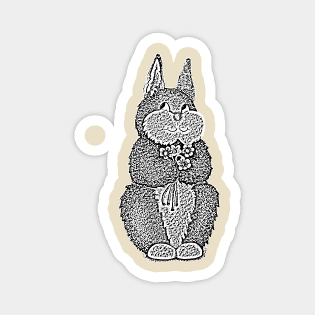 cute black and white bunny Magnet by pollywolly