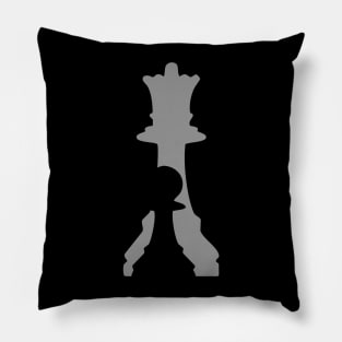 Chess - Queen and Pawn meets in negative spaces Pillow