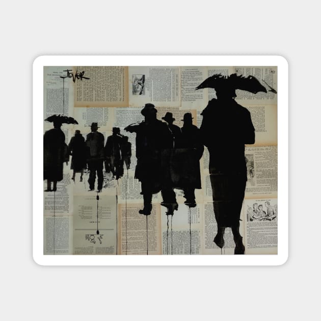 Rain walkers Magnet by Loui Jover 