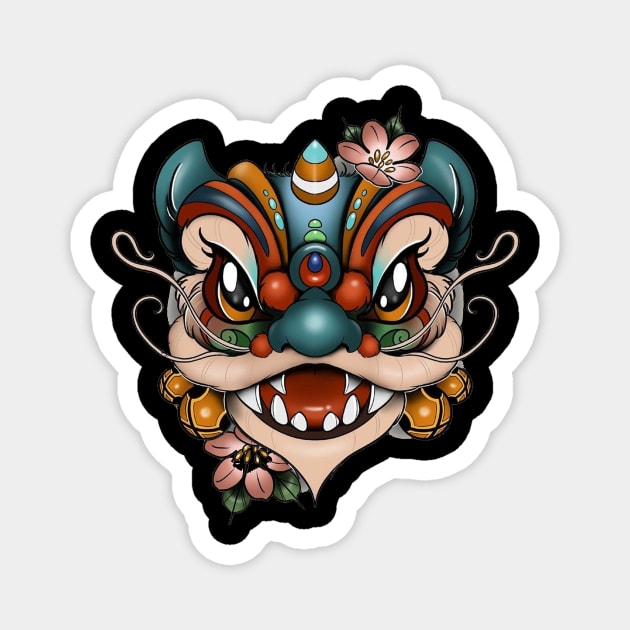 foo dog Magnet by Stephanie Francoeur Art