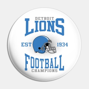 Detroit Lions Football Champions Pin