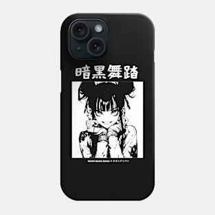 Goth Grunge Anime Girl Manga Aesthetic Japanese Streetwear Black and White Phone Case