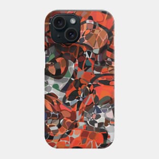 Rich Red, Black and Grey Abstract Pattern Phone Case