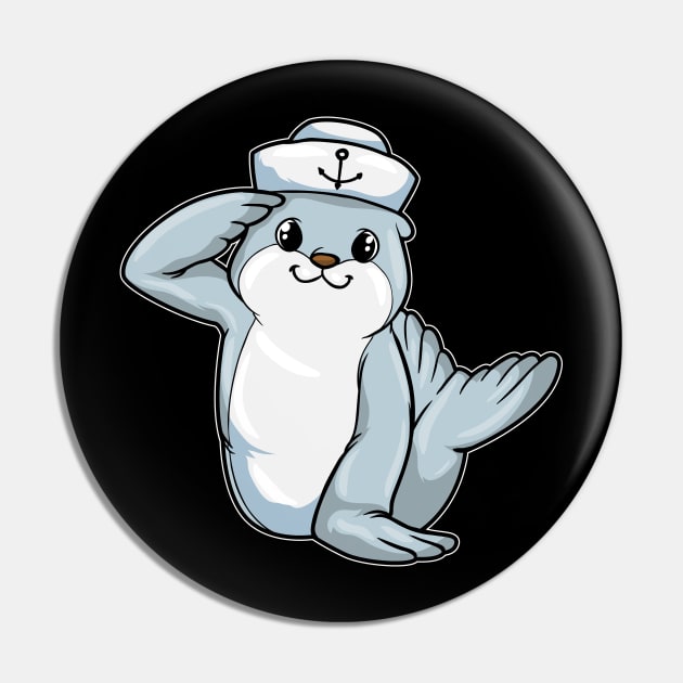 Seal as Sailor with Hat Pin by Markus Schnabel