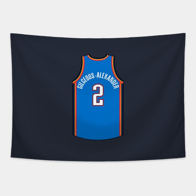 Shai Gilgeous-Alexander Oklahoma City Jersey Qiangy Tapestry by qiangdade