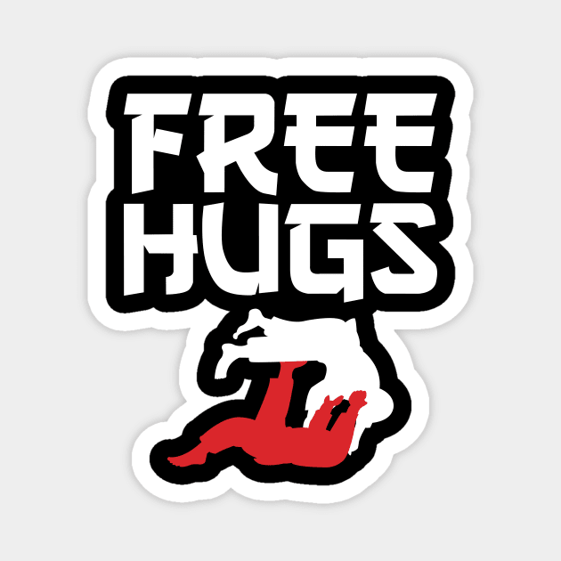 Funny Free Hugs BJJ Jiu-Jitsu Takedown Jiu Jitsu Magnet by theperfectpresents