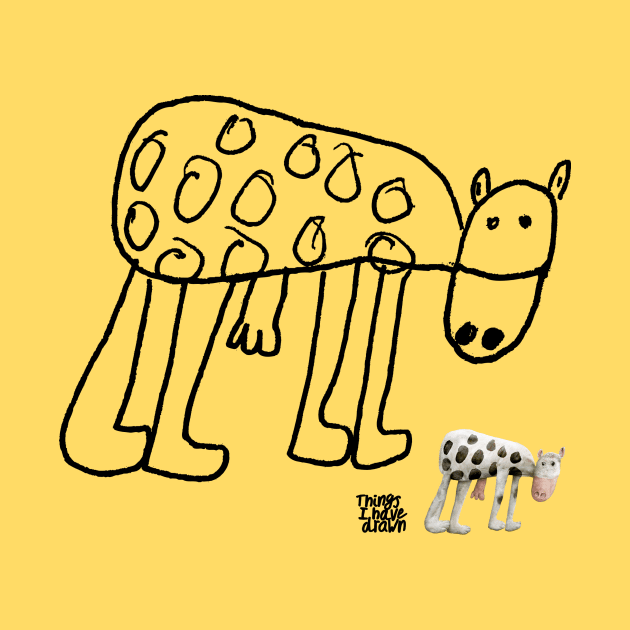 Kid-Drawn Cow / Black Outline by Things I Have Drawn