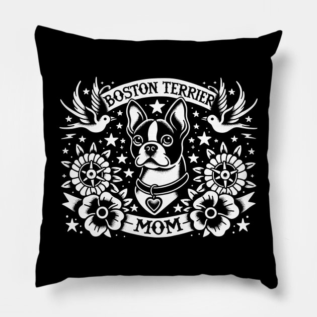 Boston Terrier Mom, Boston Terrier Lover, Boston Terrier Mom, Dog Mom, Dog Lover Pillow by RebelPawCo