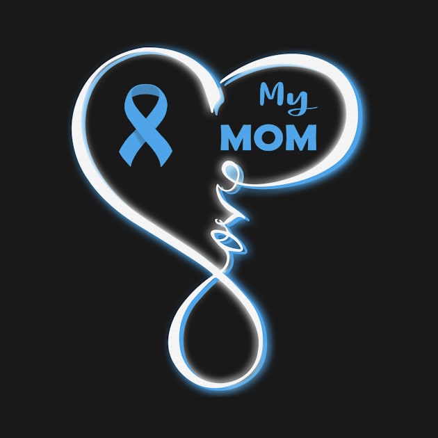 Love My Mom Heart Trisomy 18 Awareness Light Blue Ribbon Warrior by celsaclaudio506