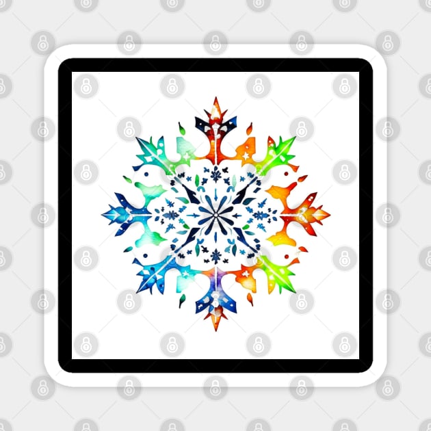 Snowflake Design - Pen & Ink Magnet by Oldetimemercan