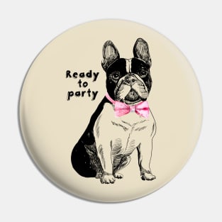 French bulldog in bow tie Pin