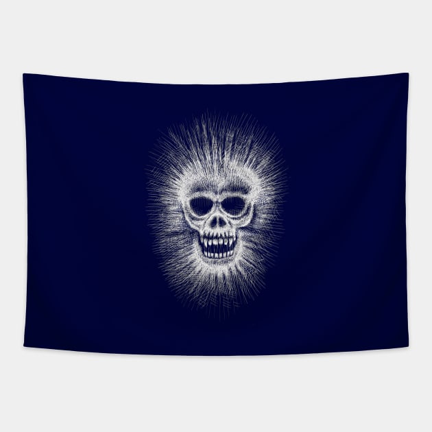 White skull head hand drawn Tapestry by tsign703