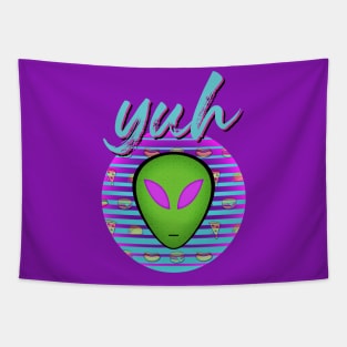 Yuh Alien Snacks Tapestry