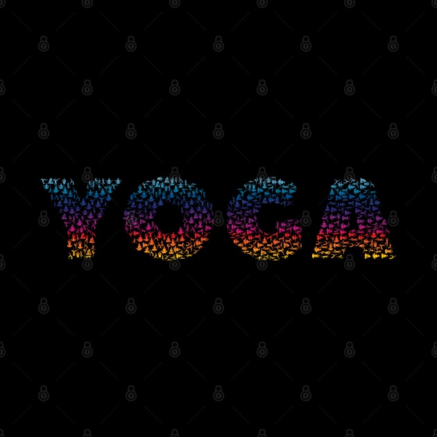 The word Yoga made of Yoga poses by All About Nerds