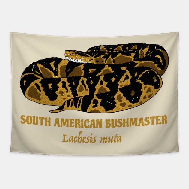 South American Bushmaster Lachesis Muta Tapestry by SNK Kreatures