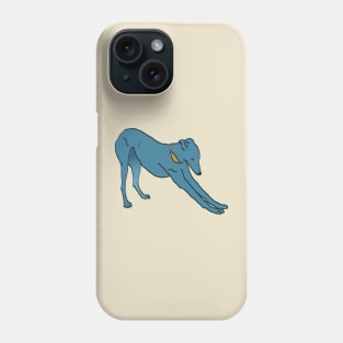 Stretching blue lurcher dog Phone Case