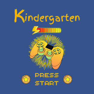 Kindergarten Press Start - Cool Gamer Controller Blue T-Shirt