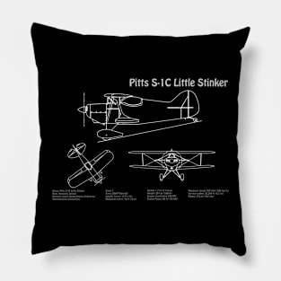 Betty Skelton Pitts S-1C Little Stinker Blueprint - PDpng Pillow