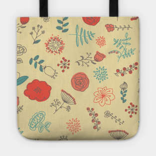 Elegance Seamless pattern with flowers, vector floral illustration in vintage style Tote